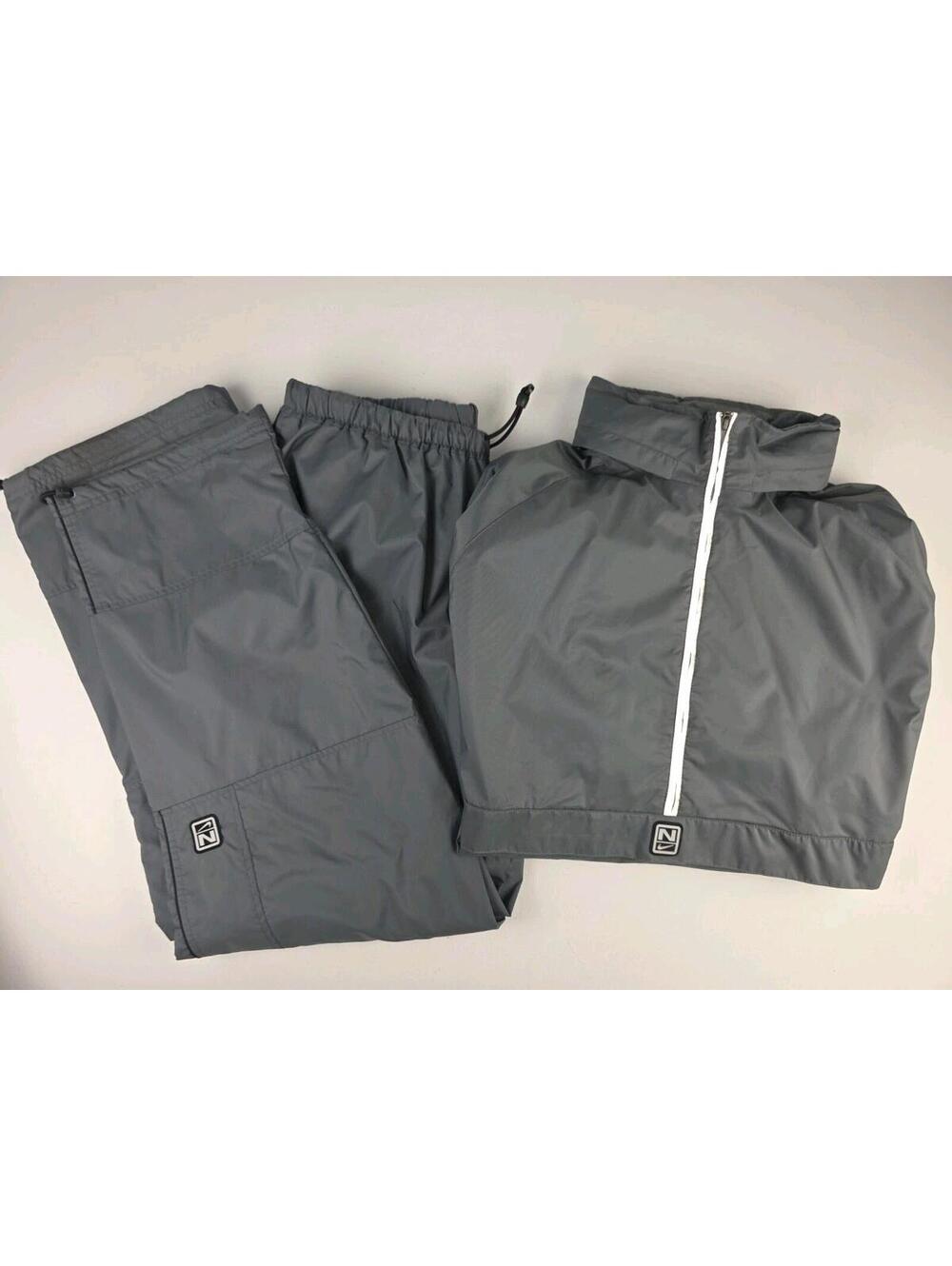 VTG Y2K 2000s Nike Hex Nylon Panel Half Zip Pullover Gray XXL Track Suit Hooded